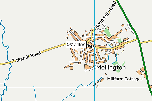 OX17 1BW map - OS VectorMap District (Ordnance Survey)