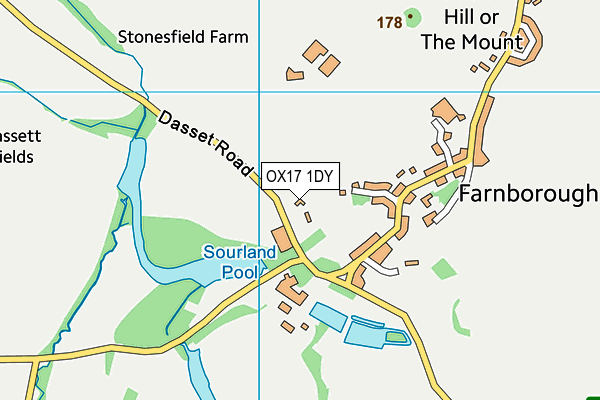 OX17 1DY map - OS VectorMap District (Ordnance Survey)