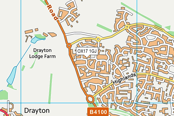 OX17 1GJ map - OS VectorMap District (Ordnance Survey)