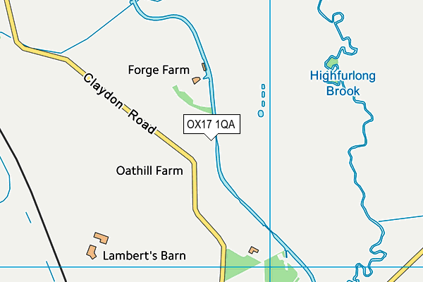 OX17 1QA map - OS VectorMap District (Ordnance Survey)