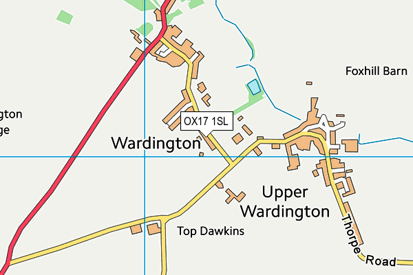 Wardington Cricket Club map (OX17 1SL) - OS VectorMap District (Ordnance Survey)