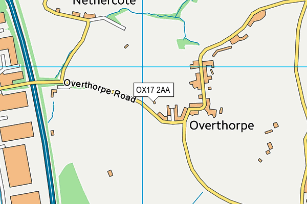 OX17 2AA map - OS VectorMap District (Ordnance Survey)
