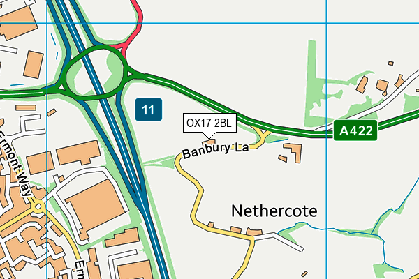 OX17 2BL map - OS VectorMap District (Ordnance Survey)