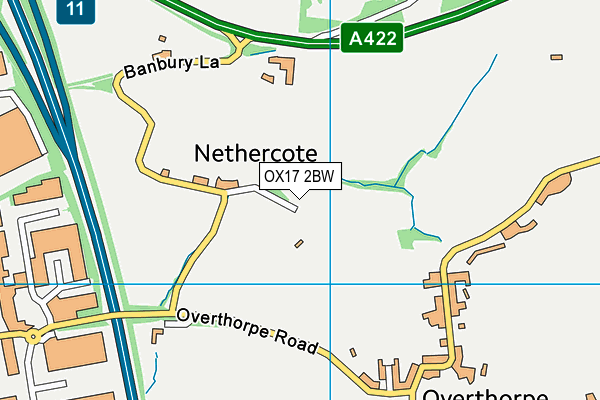 OX17 2BW map - OS VectorMap District (Ordnance Survey)