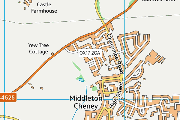 OX17 2GA map - OS VectorMap District (Ordnance Survey)