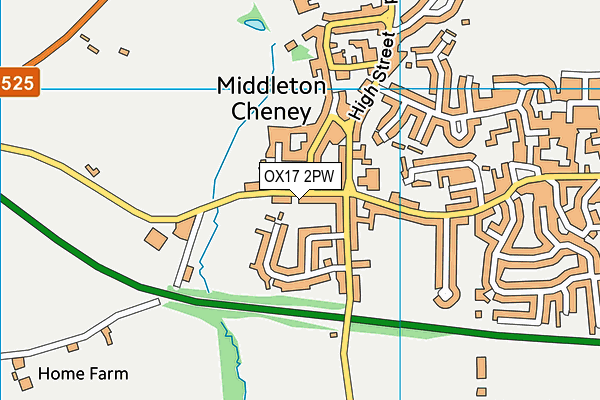 OX17 2PW map - OS VectorMap District (Ordnance Survey)