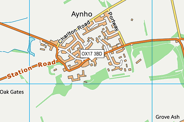 OX17 3BD map - OS VectorMap District (Ordnance Survey)