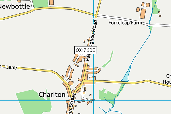 Charlton Playing Field map (OX17 3DE) - OS VectorMap District (Ordnance Survey)