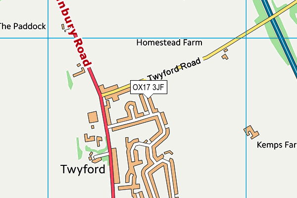 OX17 3JF map - OS VectorMap District (Ordnance Survey)