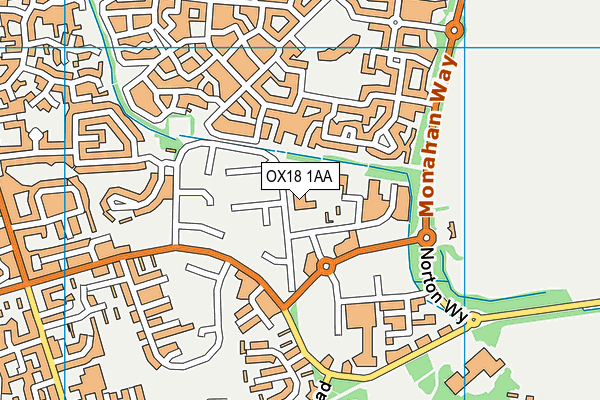 OX18 1AA map - OS VectorMap District (Ordnance Survey)