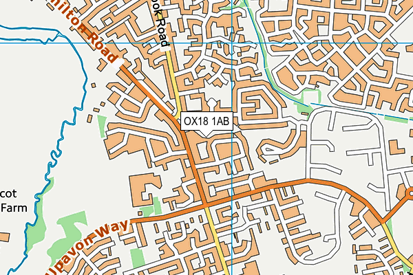 OX18 1AB map - OS VectorMap District (Ordnance Survey)
