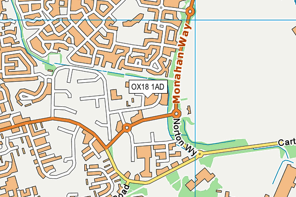 OX18 1AD map - OS VectorMap District (Ordnance Survey)