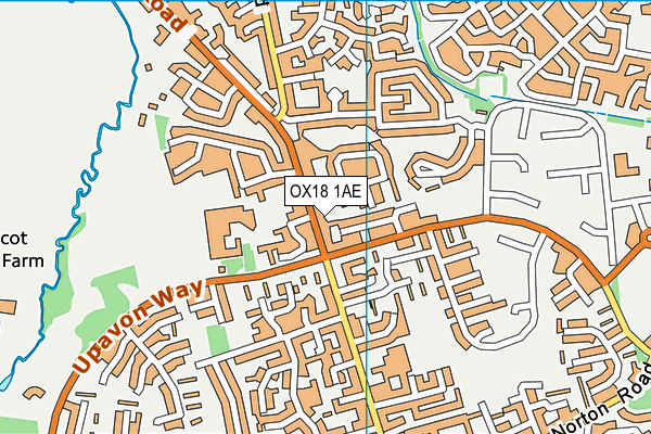 OX18 1AE map - OS VectorMap District (Ordnance Survey)