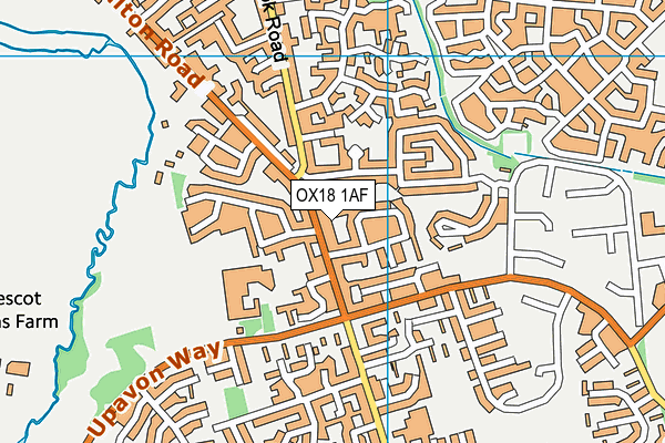 OX18 1AF map - OS VectorMap District (Ordnance Survey)