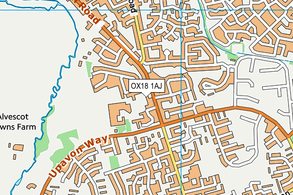 OX18 1AJ map - OS VectorMap District (Ordnance Survey)