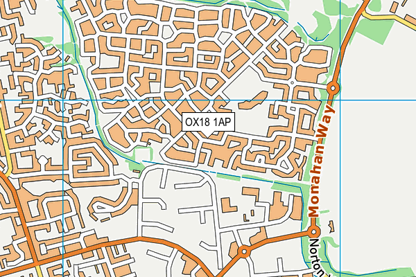 OX18 1AP map - OS VectorMap District (Ordnance Survey)