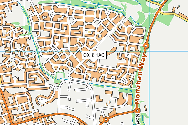 OX18 1AQ map - OS VectorMap District (Ordnance Survey)