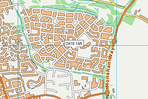 OX18 1AR map - OS VectorMap District (Ordnance Survey)