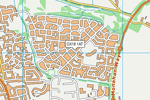 OX18 1AT map - OS VectorMap District (Ordnance Survey)