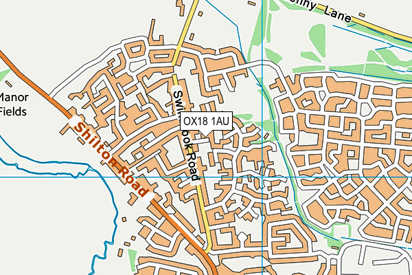 OX18 1AU map - OS VectorMap District (Ordnance Survey)