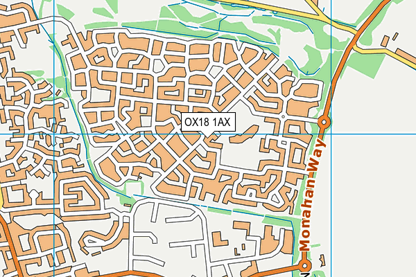 OX18 1AX map - OS VectorMap District (Ordnance Survey)