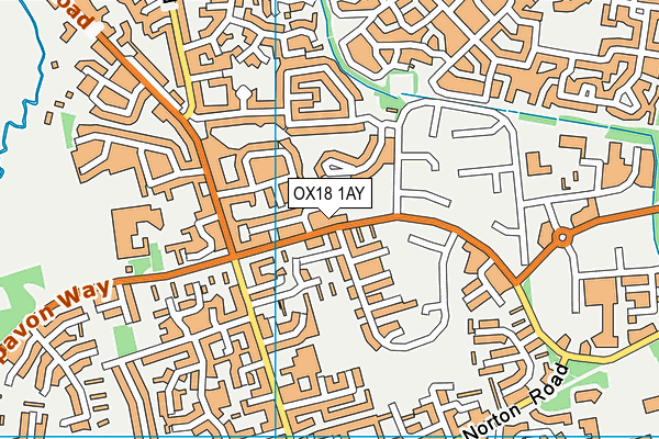 OX18 1AY map - OS VectorMap District (Ordnance Survey)