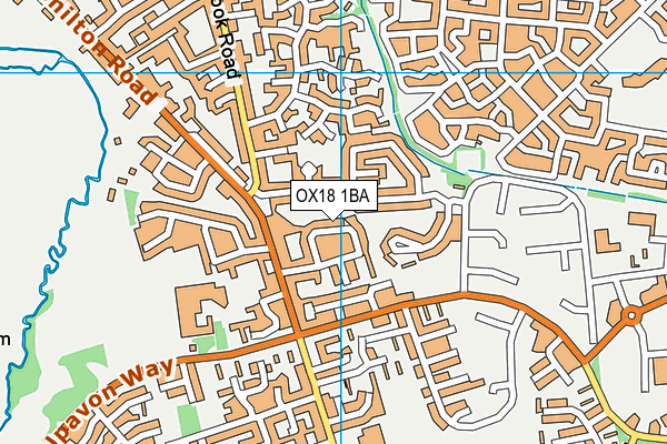 OX18 1BA map - OS VectorMap District (Ordnance Survey)