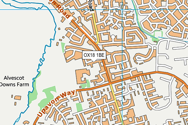 OX18 1BE map - OS VectorMap District (Ordnance Survey)