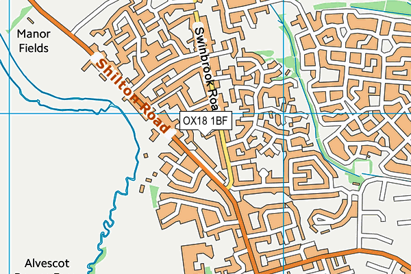 OX18 1BF map - OS VectorMap District (Ordnance Survey)