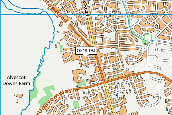 OX18 1BJ map - OS VectorMap District (Ordnance Survey)