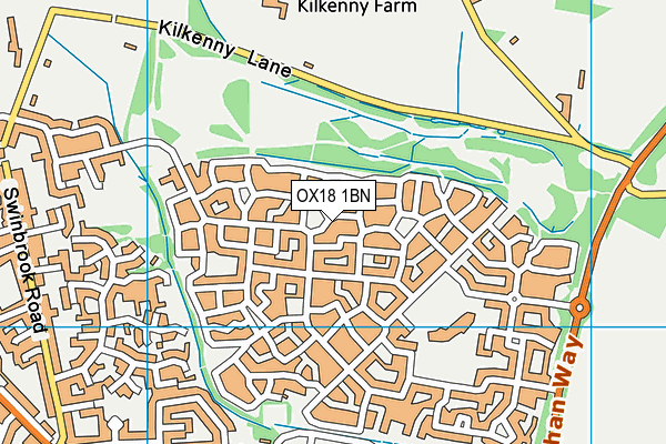 OX18 1BN map - OS VectorMap District (Ordnance Survey)