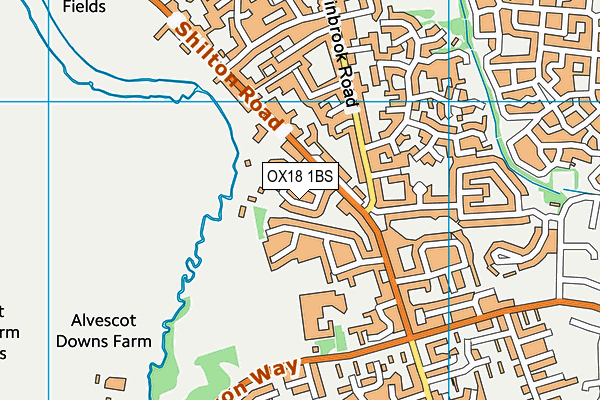OX18 1BS map - OS VectorMap District (Ordnance Survey)