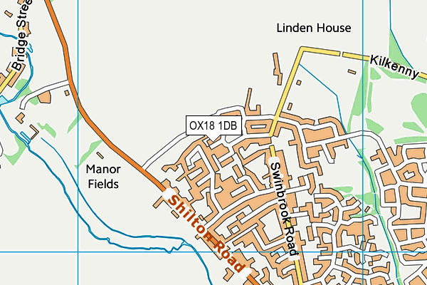OX18 1DB map - OS VectorMap District (Ordnance Survey)