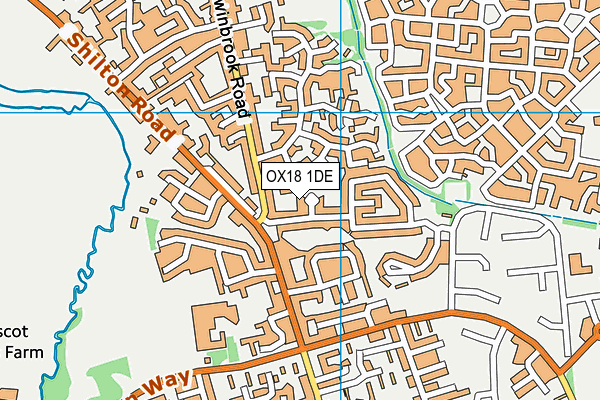 OX18 1DE map - OS VectorMap District (Ordnance Survey)