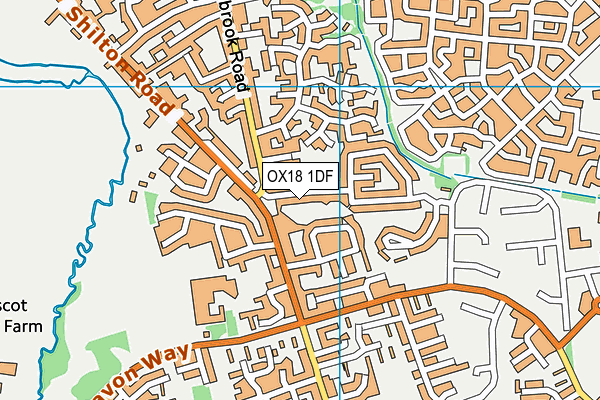 OX18 1DF map - OS VectorMap District (Ordnance Survey)