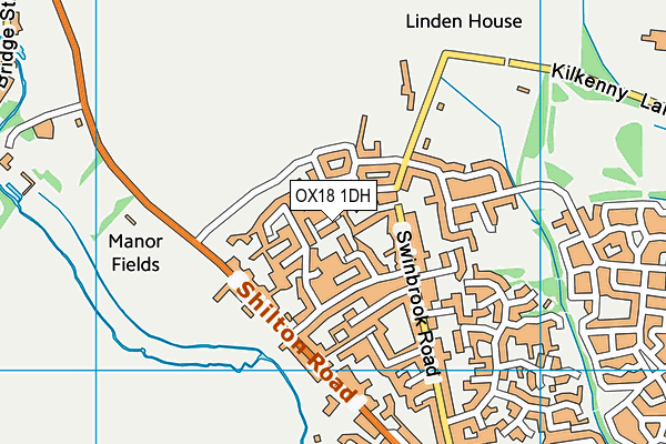OX18 1DH map - OS VectorMap District (Ordnance Survey)