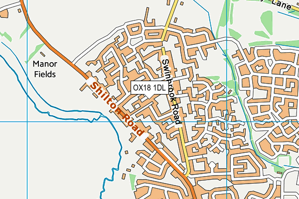 OX18 1DL map - OS VectorMap District (Ordnance Survey)