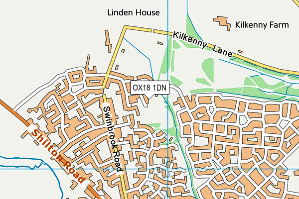 OX18 1DN map - OS VectorMap District (Ordnance Survey)