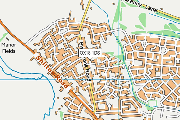 Carterton Squash Club map (OX18 1DS) - OS VectorMap District (Ordnance Survey)