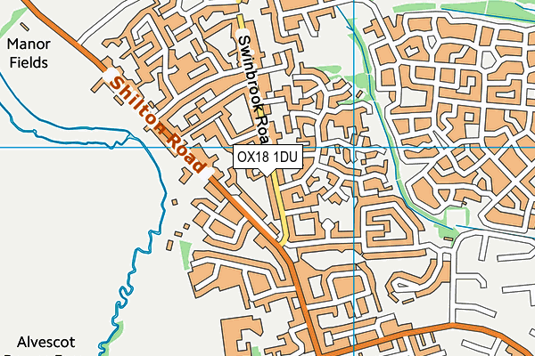 OX18 1DU map - OS VectorMap District (Ordnance Survey)