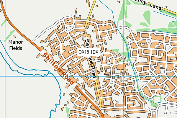 OX18 1DX map - OS VectorMap District (Ordnance Survey)