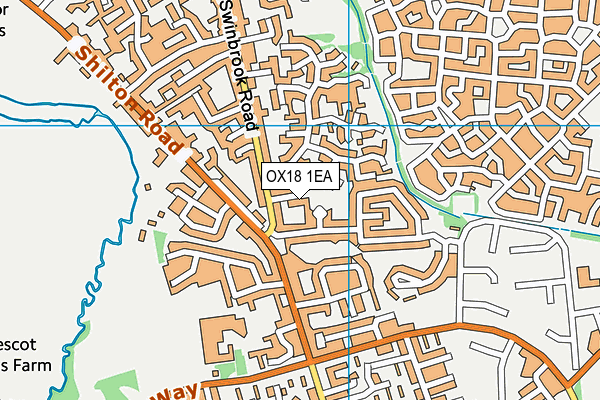 OX18 1EA map - OS VectorMap District (Ordnance Survey)