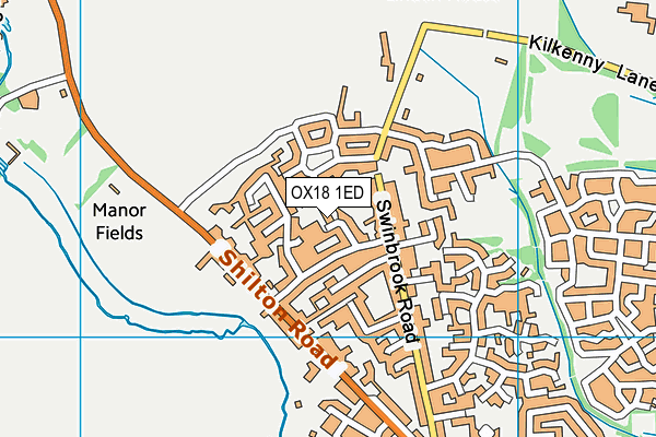 OX18 1ED map - OS VectorMap District (Ordnance Survey)