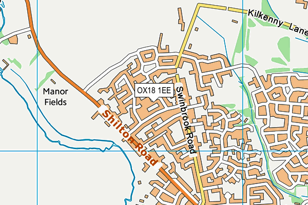 OX18 1EE map - OS VectorMap District (Ordnance Survey)