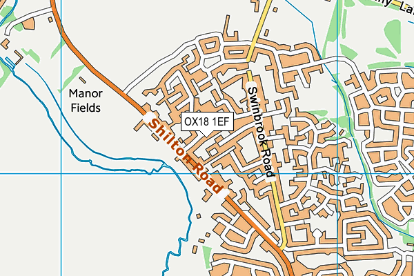 OX18 1EF map - OS VectorMap District (Ordnance Survey)