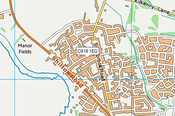 OX18 1EG map - OS VectorMap District (Ordnance Survey)