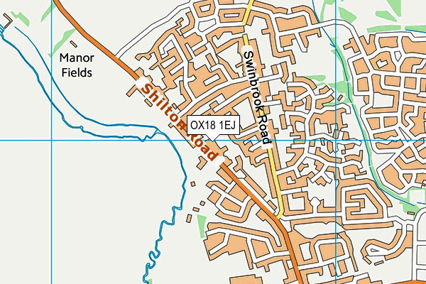 OX18 1EJ map - OS VectorMap District (Ordnance Survey)