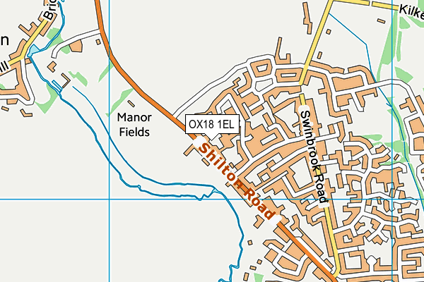 OX18 1EL map - OS VectorMap District (Ordnance Survey)