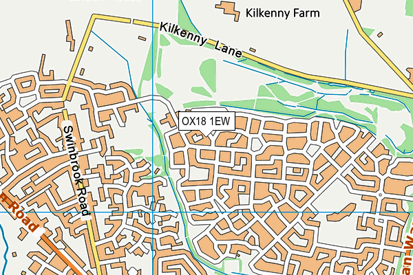 OX18 1EW map - OS VectorMap District (Ordnance Survey)