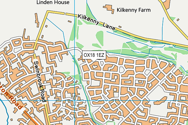 OX18 1EZ map - OS VectorMap District (Ordnance Survey)